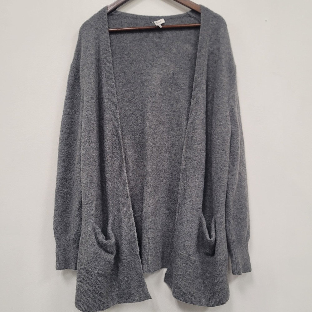 Madewell Womens Cozy Walker Open Front Cardigan Size‎ XL Gray Wool Alpaca Blend